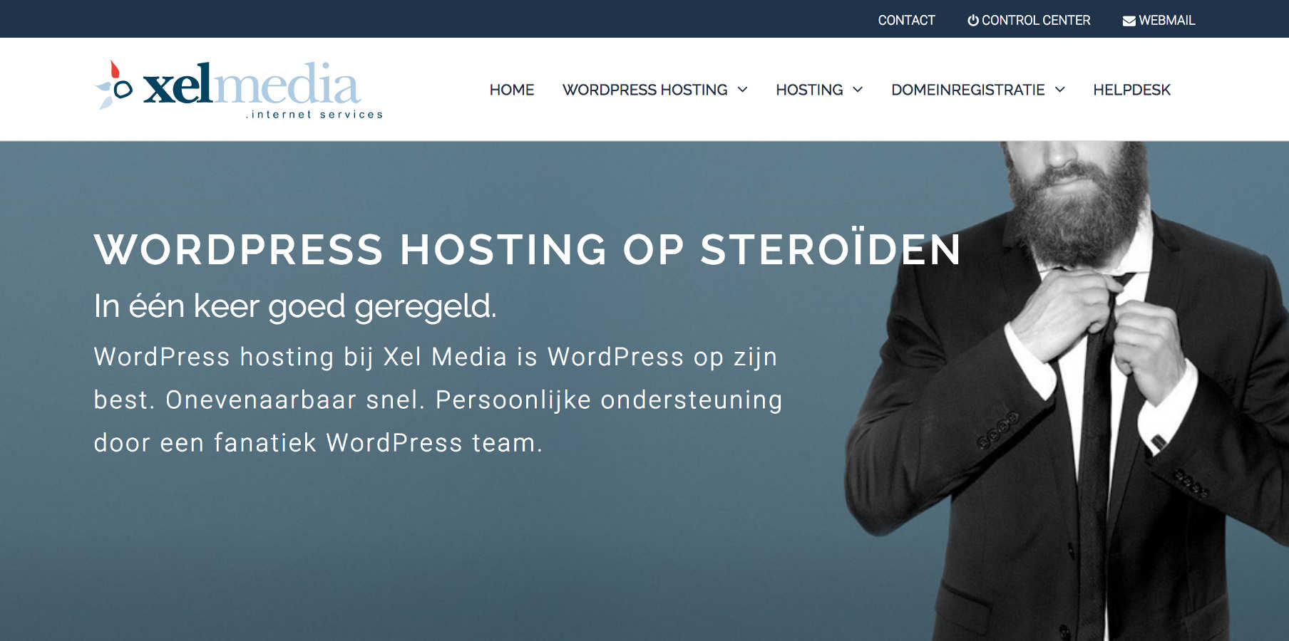 Xel Media WordPress hosting homepage